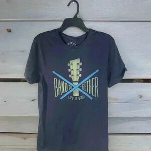 Life is Good Band Together New No Tags Slim Fit Men's Medium Black T-Shirt.